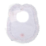 Bavetta In Lino E Pizzo Bianca Neonata CREAZIONI LUANA 756 - CREAZIONI LUANA - LuxuryKids