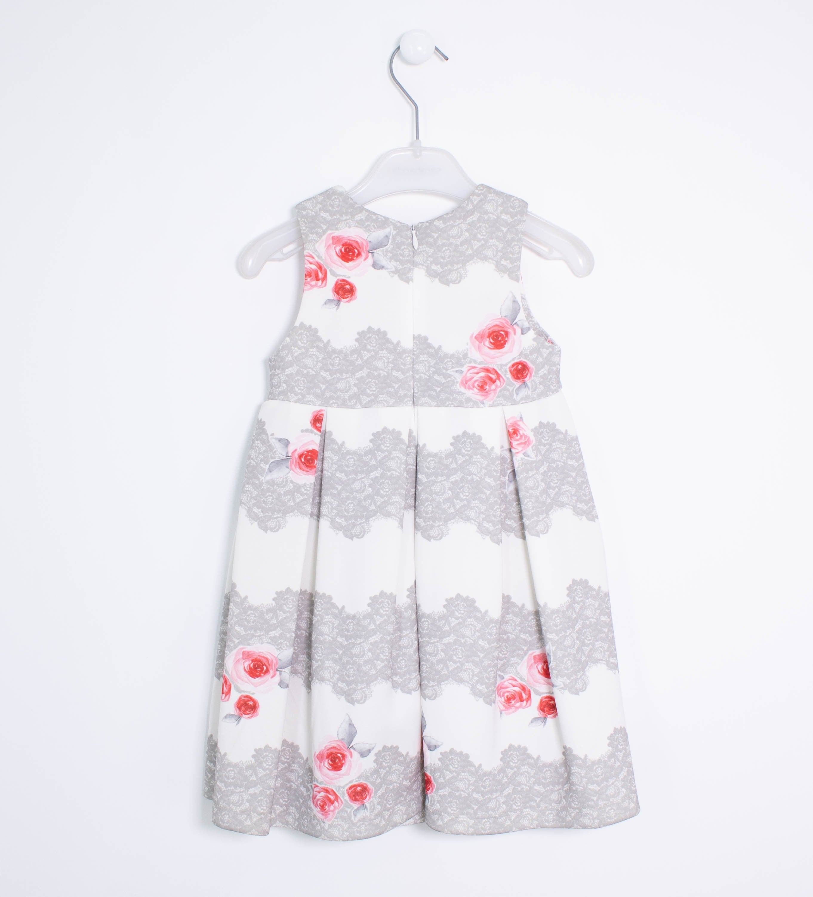 Abito Elegante con Fantasia a Fiori Bambina Bianco Sarabanda R244 - SARABANDA - LuxuryKids
