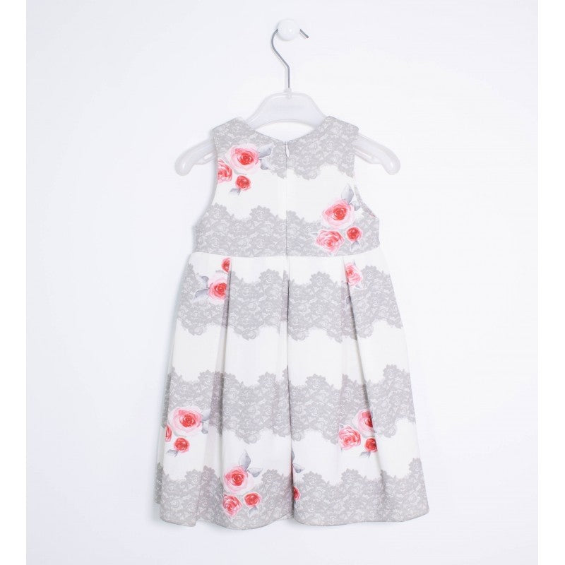 Abito Elegante con Fantasia a Fiori Neonata Bianco Sarabanda R244 - SARABANDA - LuxuryKids