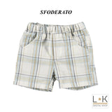 Bermuda a Quadri Neonato Beige Minibanda I649 - MINIBANDA - LuxuryKids