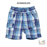 Bermuda a Quadri Neonato Blu Minibanda M650 - MINIBANDA - LuxuryKids