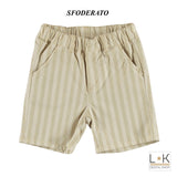 Bermuda a Righe Neonato Beige Minibanda S653 - MINIBANDA - LuxuryKids