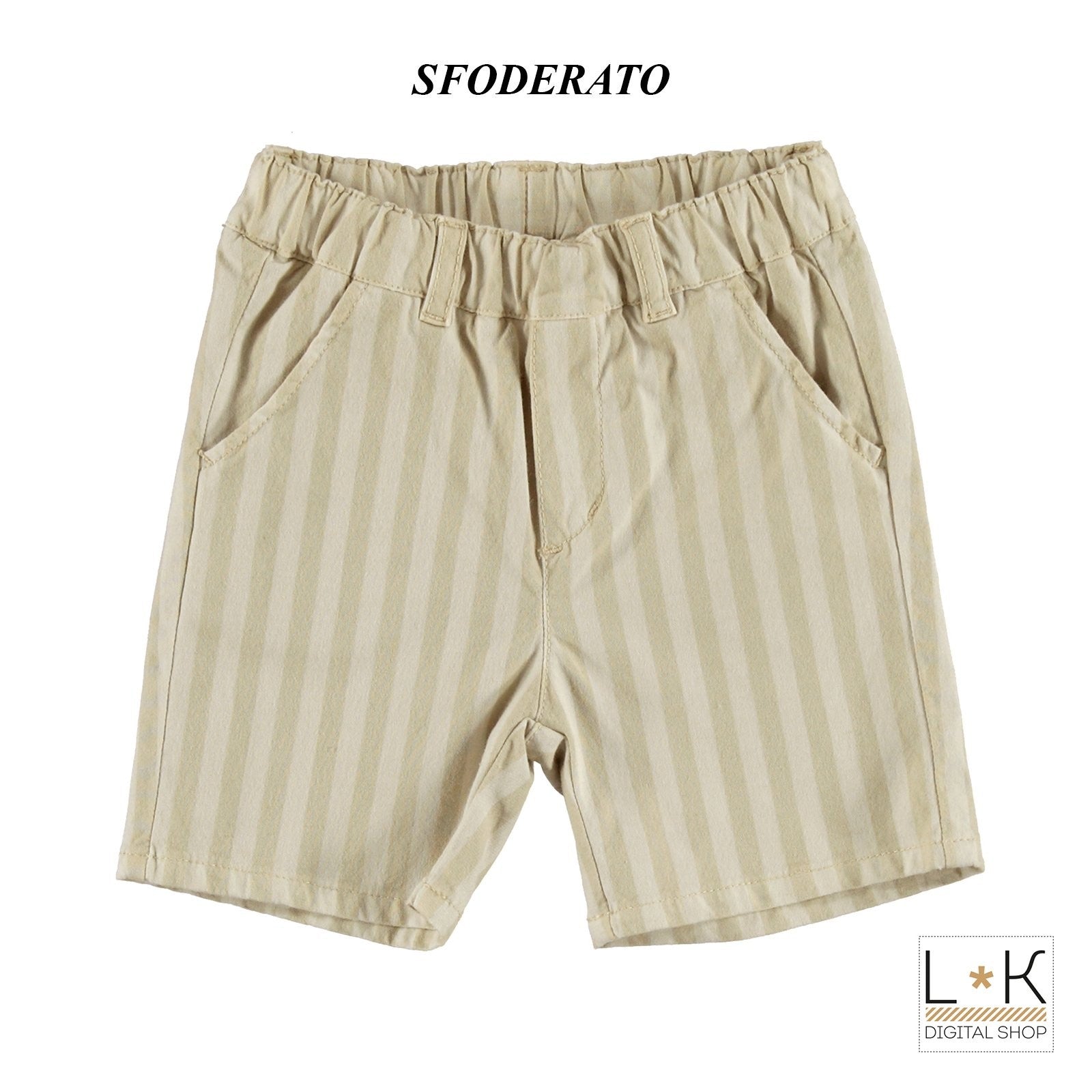 Bermuda a Righe Neonato Beige Minibanda S653 - MINIBANDA - LuxuryKids