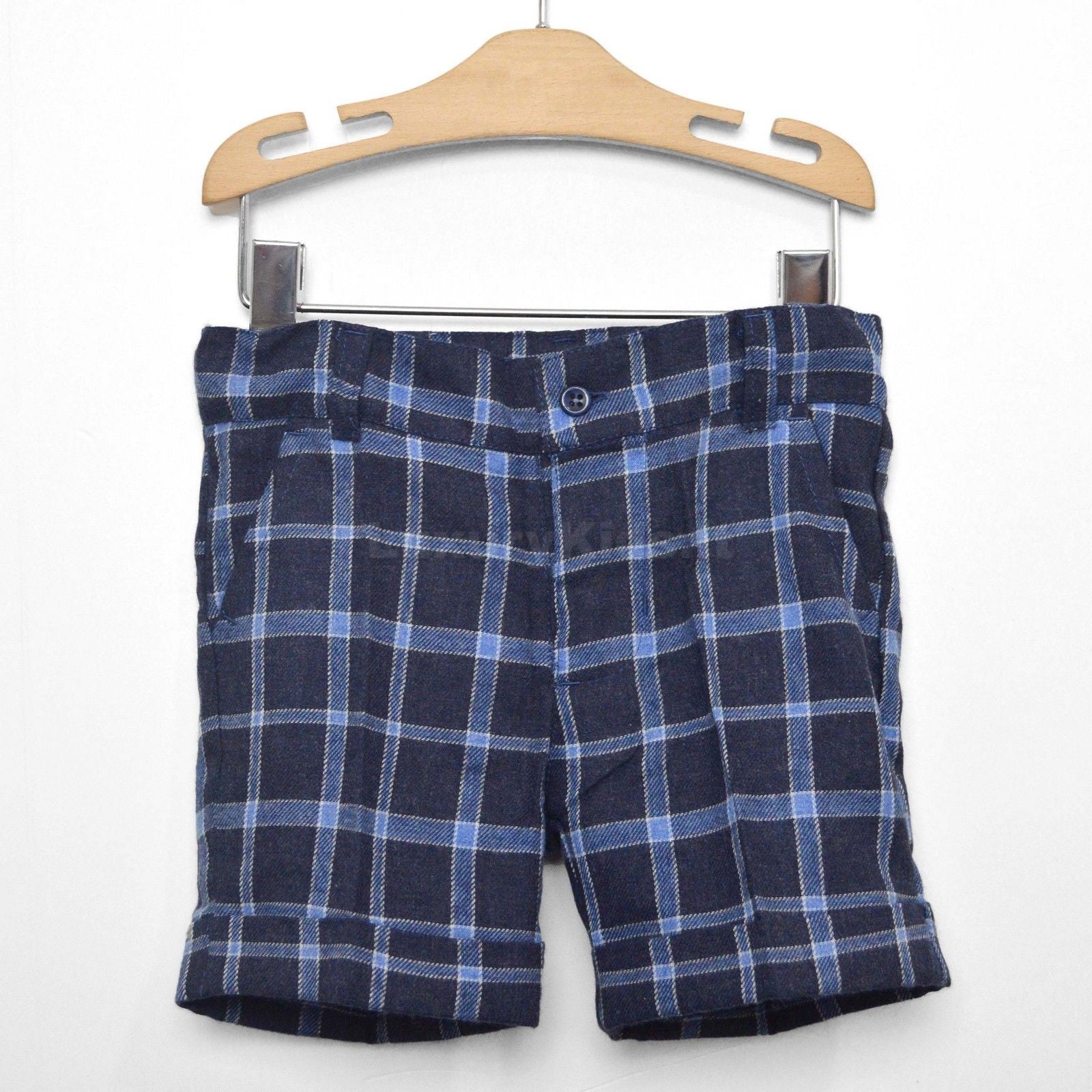 Bermuda con Fantasia a Quadretti Blu Per Bambino Dr.Kids 574 - DR.KID - LuxuryKids