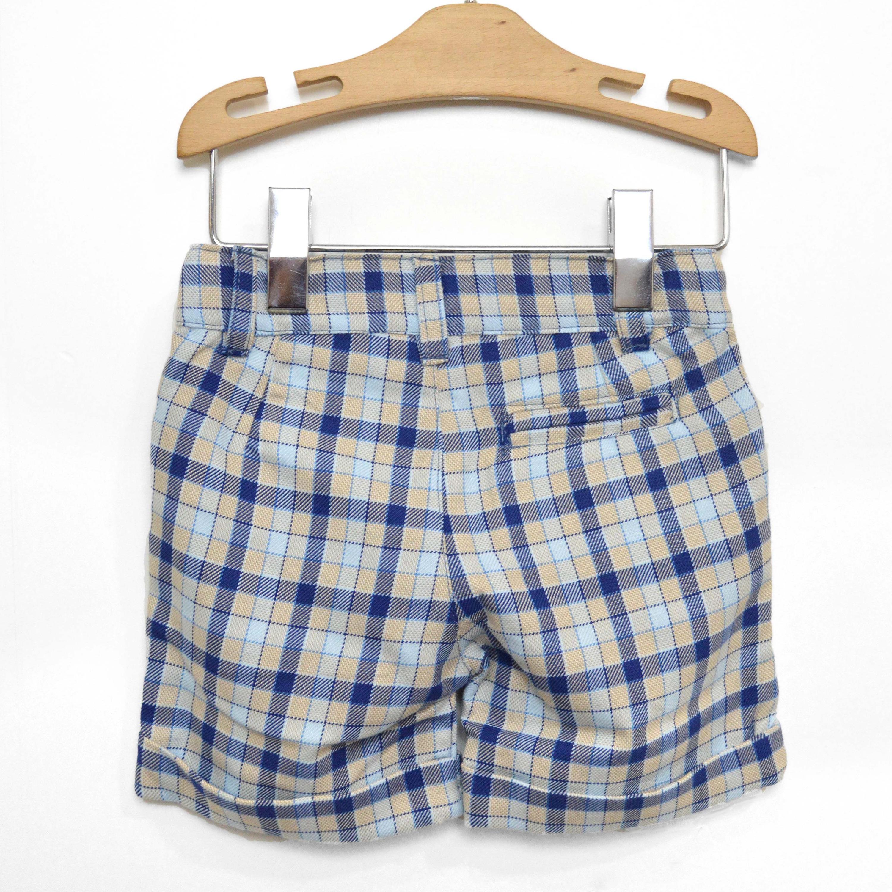 Bermuda con Fantasia a Quadretti Celeste-Blu Per Neonato Dr.Kids 554 - DR.KID - LuxuryKids