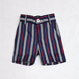 Bermuda In Cotone A Righe Blu E Rosso Bambino Manuell & Frank MF2095B - MANUELL&FRANK - LuxuryKids