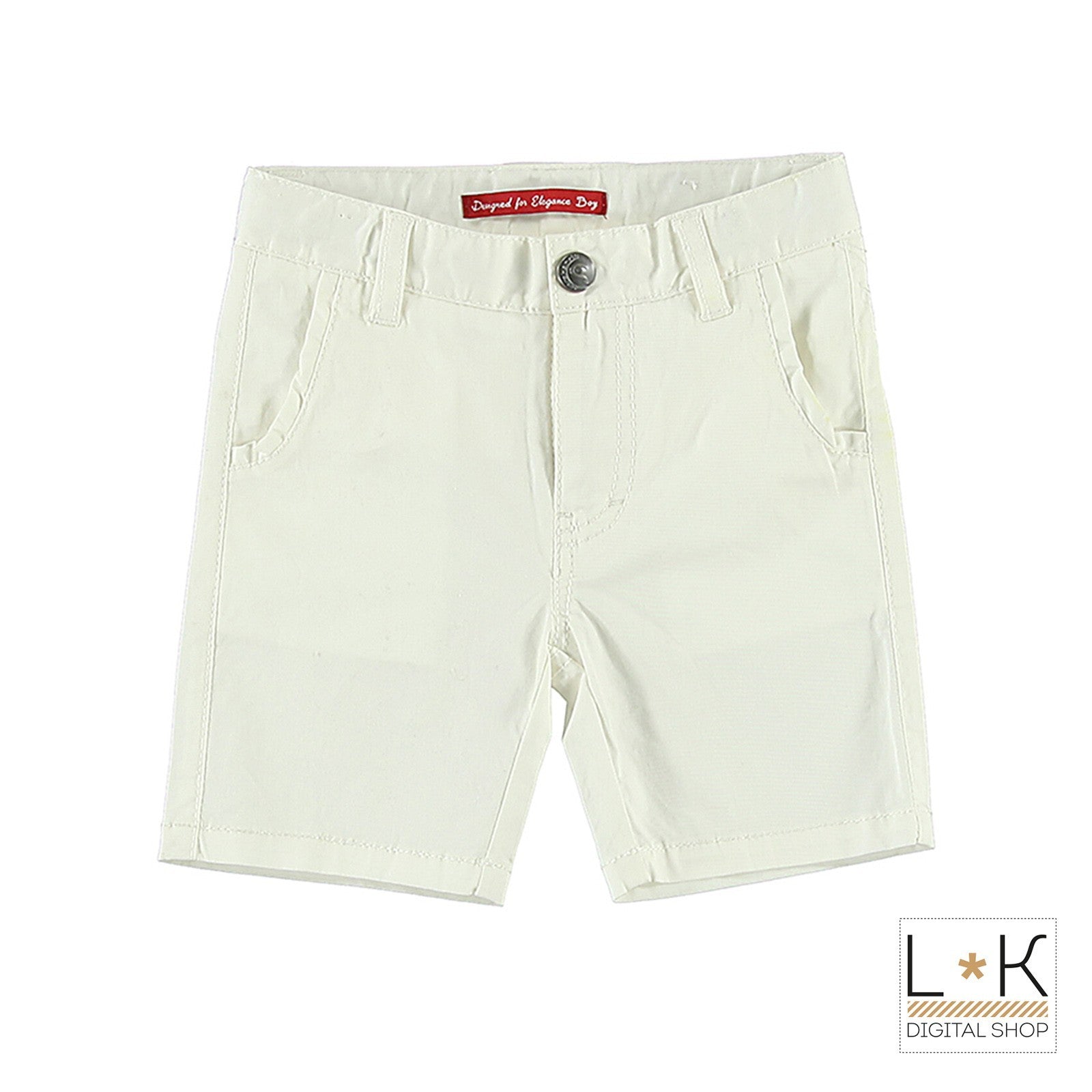 Bermuda in Cotone Bianco Tinta Unita Neonato Sarabanda M530 - SARABANDA - LuxuryKids