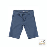 Bermuda in Cotone Blu in Tinta Unita Effetto Puntinato Bambino Sarabanda Q660 - SARABANDA - LuxuryKids
