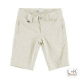 Bermuda in Tinta Unita con Micro Righe Bambino Beige Sarabanda S662 - SARABANDA - LuxuryKids