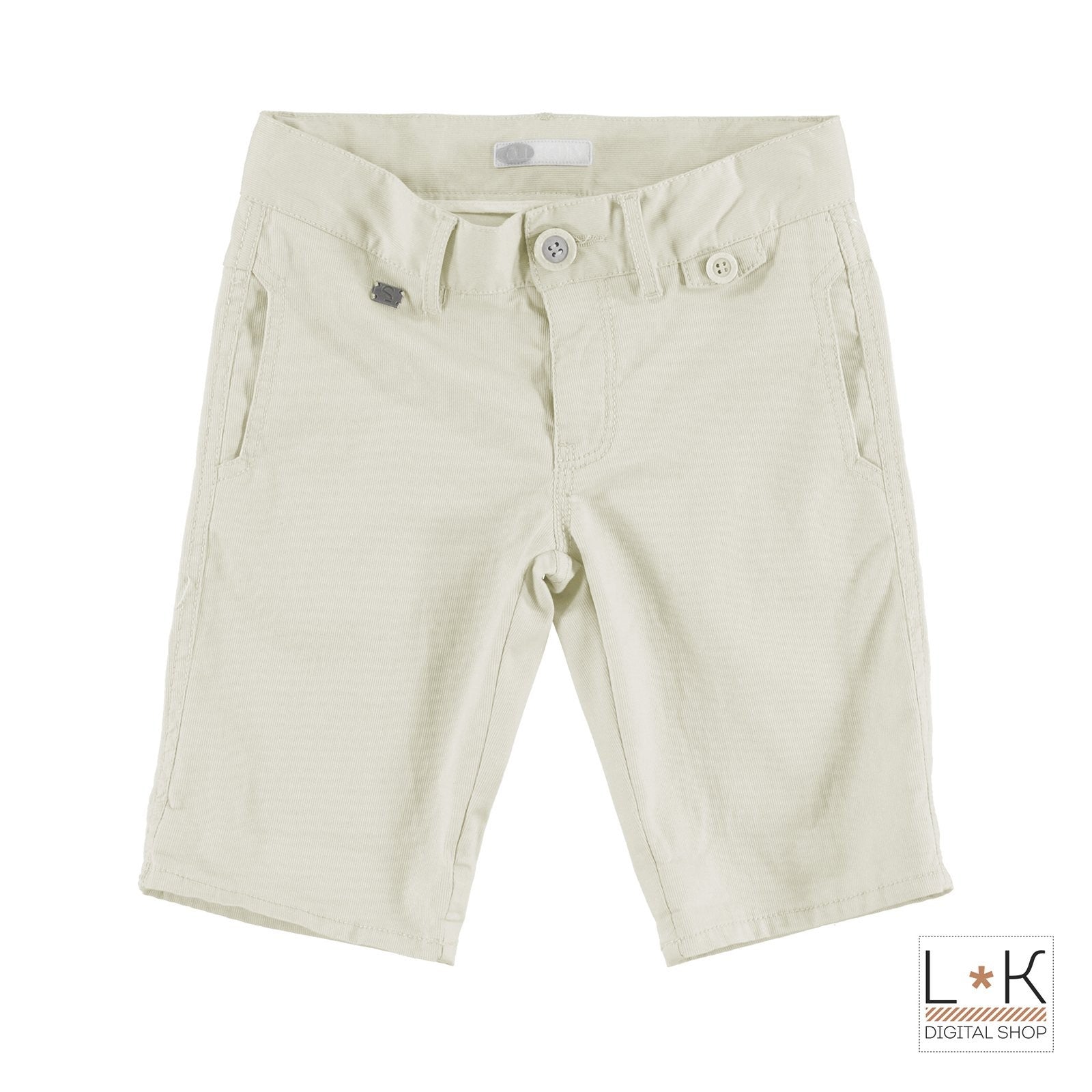 Bermuda in Tinta Unita con Micro Righe Bambino Beige Sarabanda S662 - SARABANDA - LuxuryKids