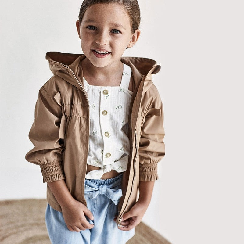 Blusa Corta Con Fiocco Stampata Bianca Bambina MAYORAL 3190 - MAYORAL - LuxuryKids