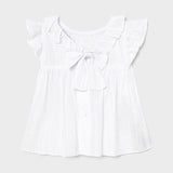 Blusa In Cotone Traforato Con Volant Bianca Neonata MAYORAL 1180 - MAYORAL - LuxuryKids