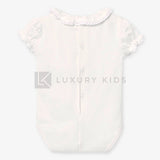 Body A Manica Corta Con Collo Volant In Cotone Neonata Mayoral 1782 - MAYORAL - LuxuryKids