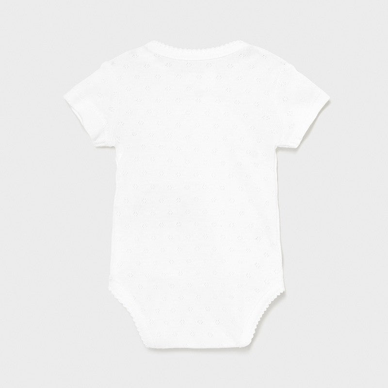 Body Mezza Manica Basic In Cotone Traforato Per Neonati MAYORAL 191B - MAYORAL - LuxuryKids