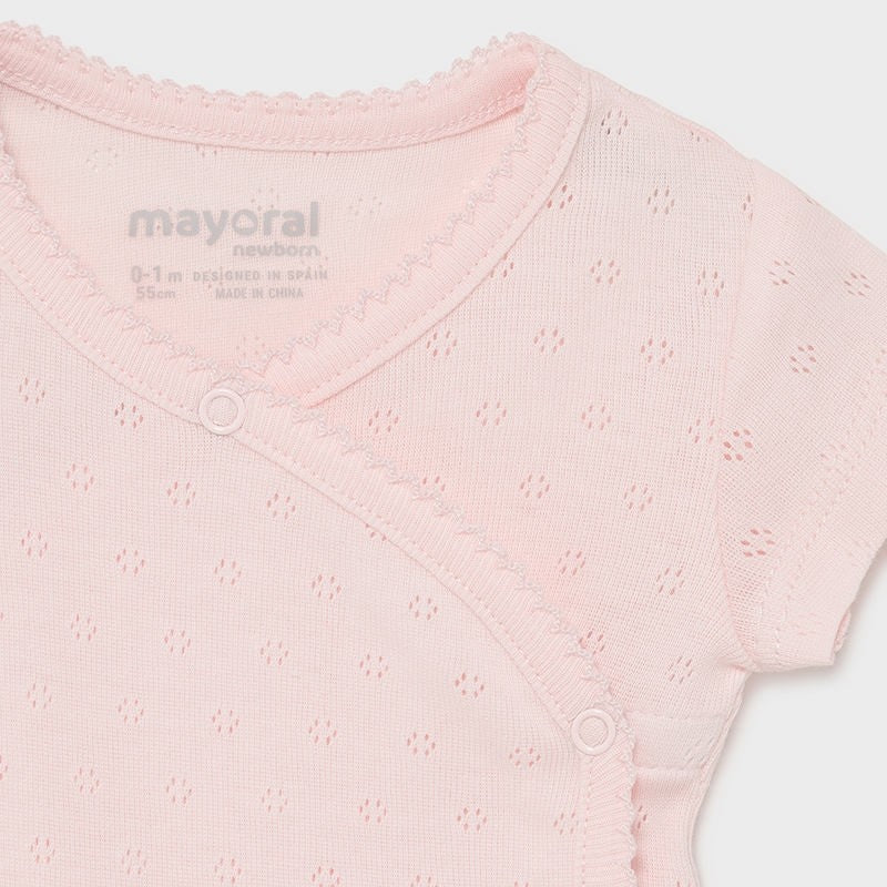 Body Mezza Manica Basic In Cotone Traforato Per Neonati MAYORAL 191B - MAYORAL - LuxuryKids