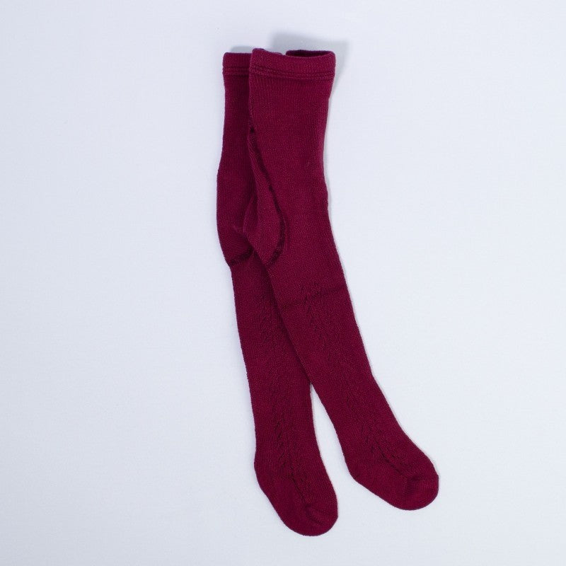 Calzamaglia In Caldo Cotone Traforata Bordeaux Neonati CARLOMAGNO 1031 - CARLOMAGNO - LuxuryKids