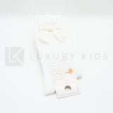 Calzettone Lungo In Caldo Cotone Con Fiocco Neonata Romboli BAC31L - ROMBOLI - LuxuryKids