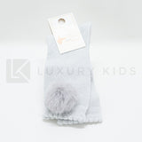 Calzettone Lungo In Caldo Cotone Glitter Con Pon Pon Neonata Romboli BAL47 - ROMBOLI - LuxuryKids