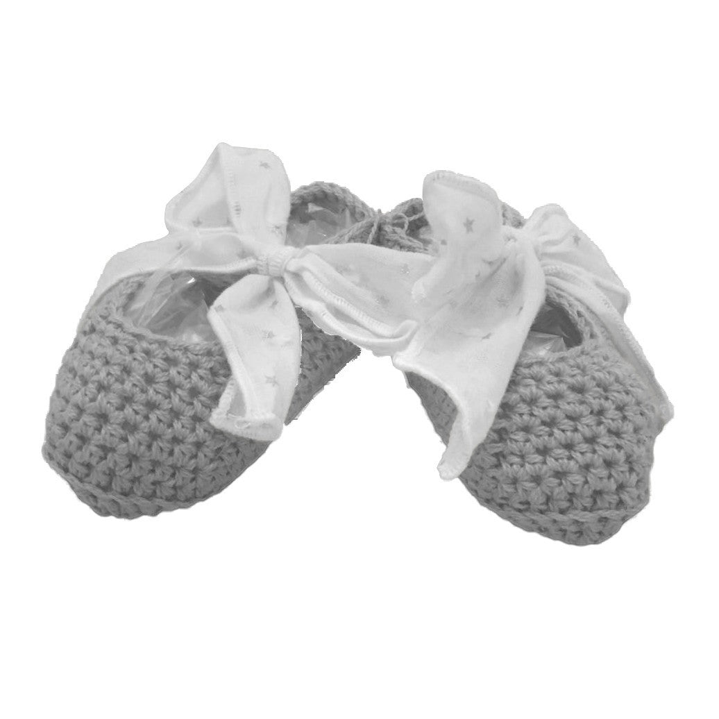 Calzini scarpetta con Fiocco Stelle Grigio Unisex Taglia Unica Neonati - PALOMA DE LA O - LuxuryKids