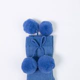 Calzino Lungo In Caldo Cotone Costine Con Pompon Neonati CARLOMAGNO 2341 - CARLOMAGNO - LuxuryKids
