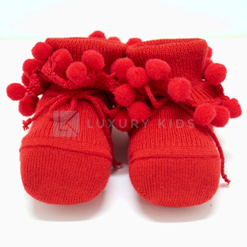 Calzino Scarpetta In Caldo Cotone Con Applicazione Neonata ROMBOLI AS71 - ROMBOLI - LuxuryKids