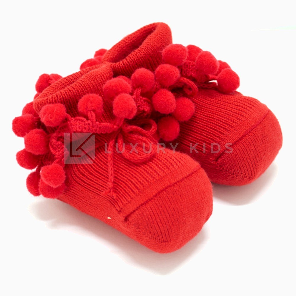 Calzino Scarpetta In Caldo Cotone Con Applicazione Neonata ROMBOLI AS71 - ROMBOLI - LuxuryKids