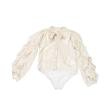 Camicia A Body Effetto Dorato Con Fiocco Bambina Fun&Fun FNCJBD1026 - FUN&FUN - LuxuryKids