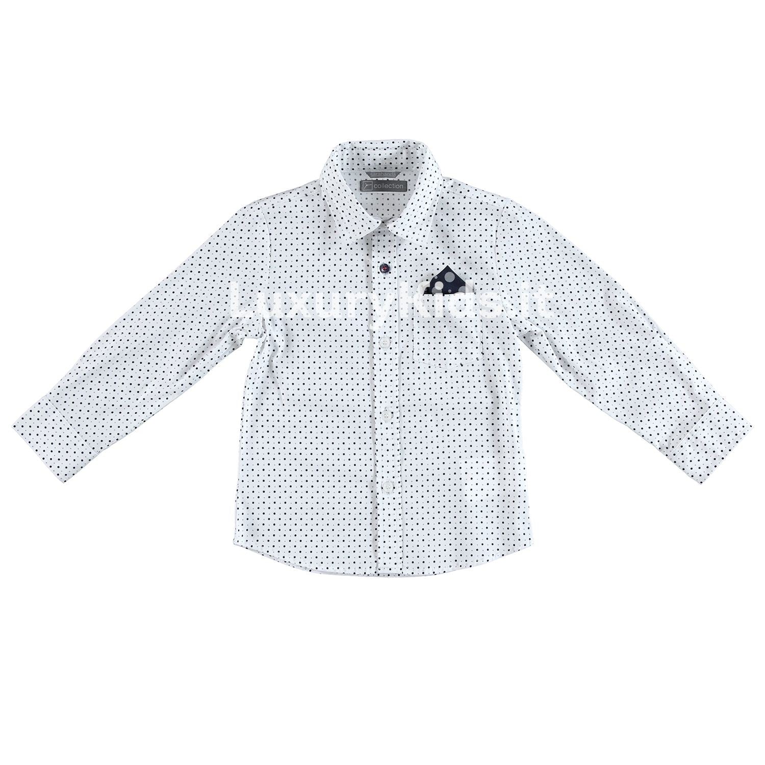Camicia a Popeline Strech Fantasia Pois Neonato Sarabanda V111 - SARABANDA - LuxuryKids