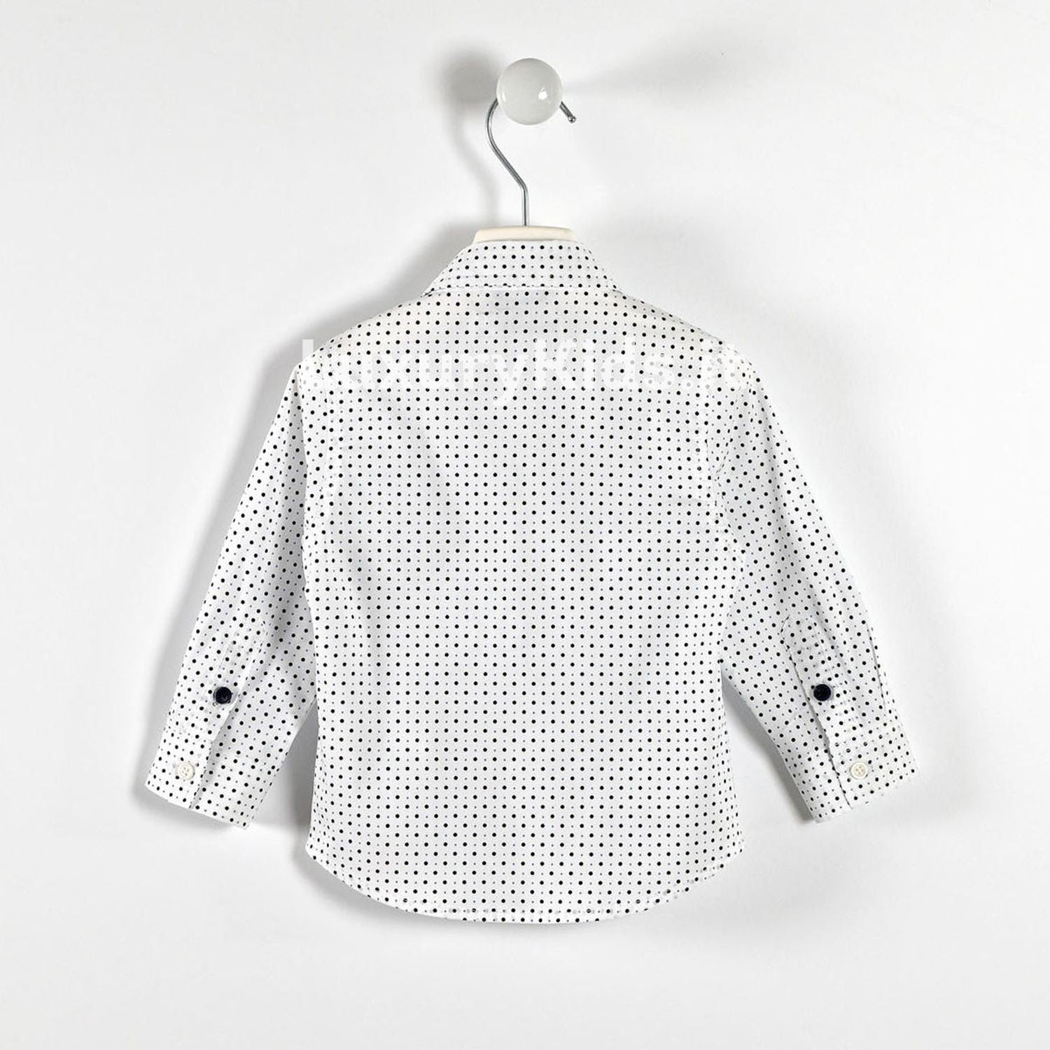 Camicia a Popeline Strech Fantasia Pois Neonato Sarabanda V111 - SARABANDA - LuxuryKids