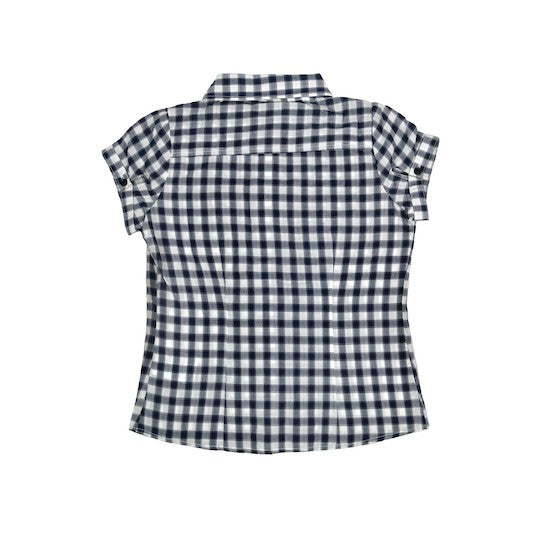 Camicia a Quadretti in Cotone Bianco-Blu Bambina Fix Design FC3500 - FIX DESIGN - LuxuryKids