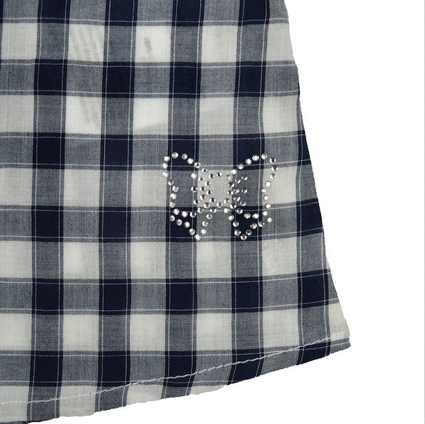 Camicia a Quadretti in Cotone Bianco-Blu Bambina Fix Design FC3500 - FIX DESIGN - LuxuryKids