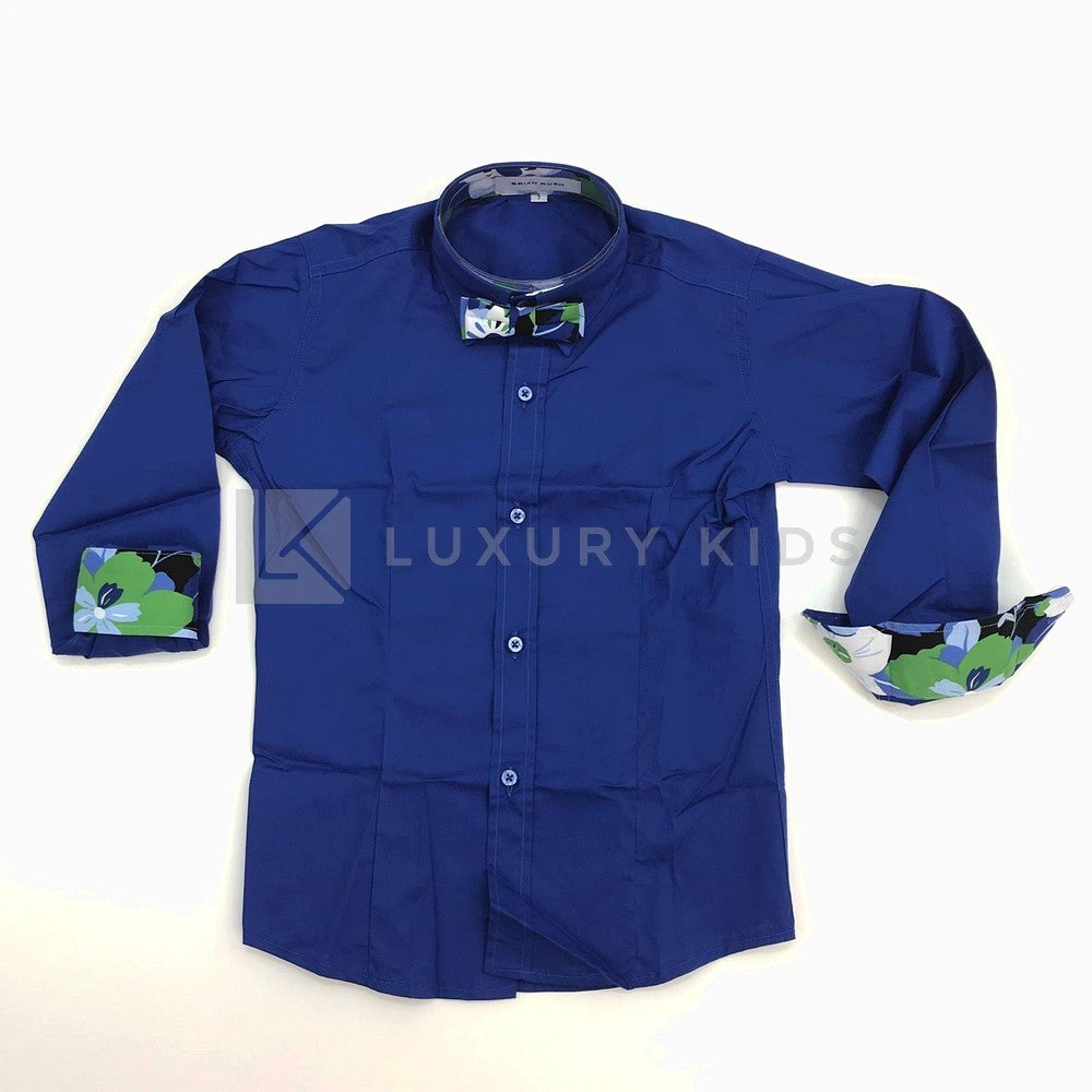 Camicia a Tinta Unita con Papillon incluso Bambino Brian Rush KV188 - BRIAN RUSH - LuxuryKids