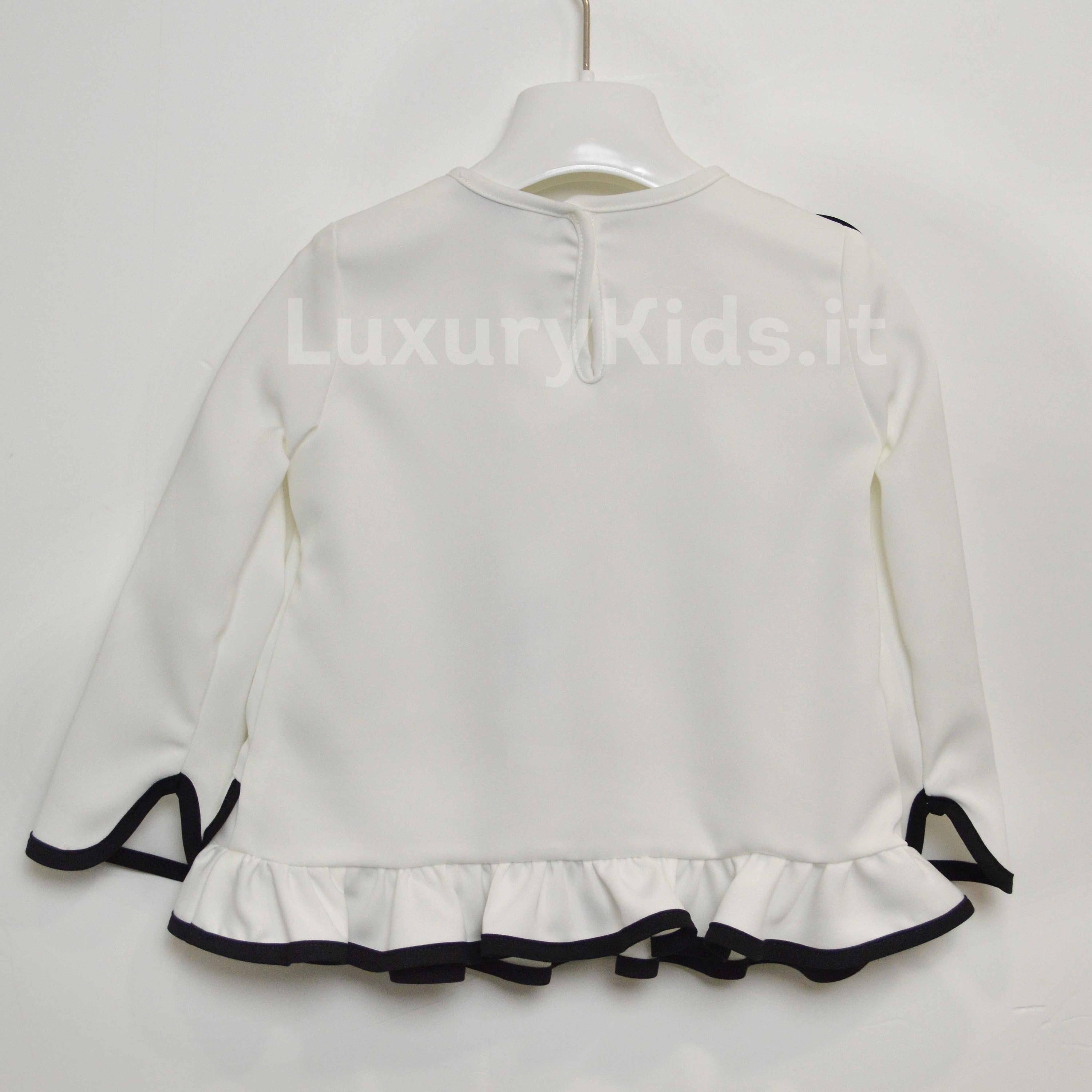 Camicia con rouches Elegante chic Moda Bambina  LOREDANA 7102 - LOLO' - LuxuryKids