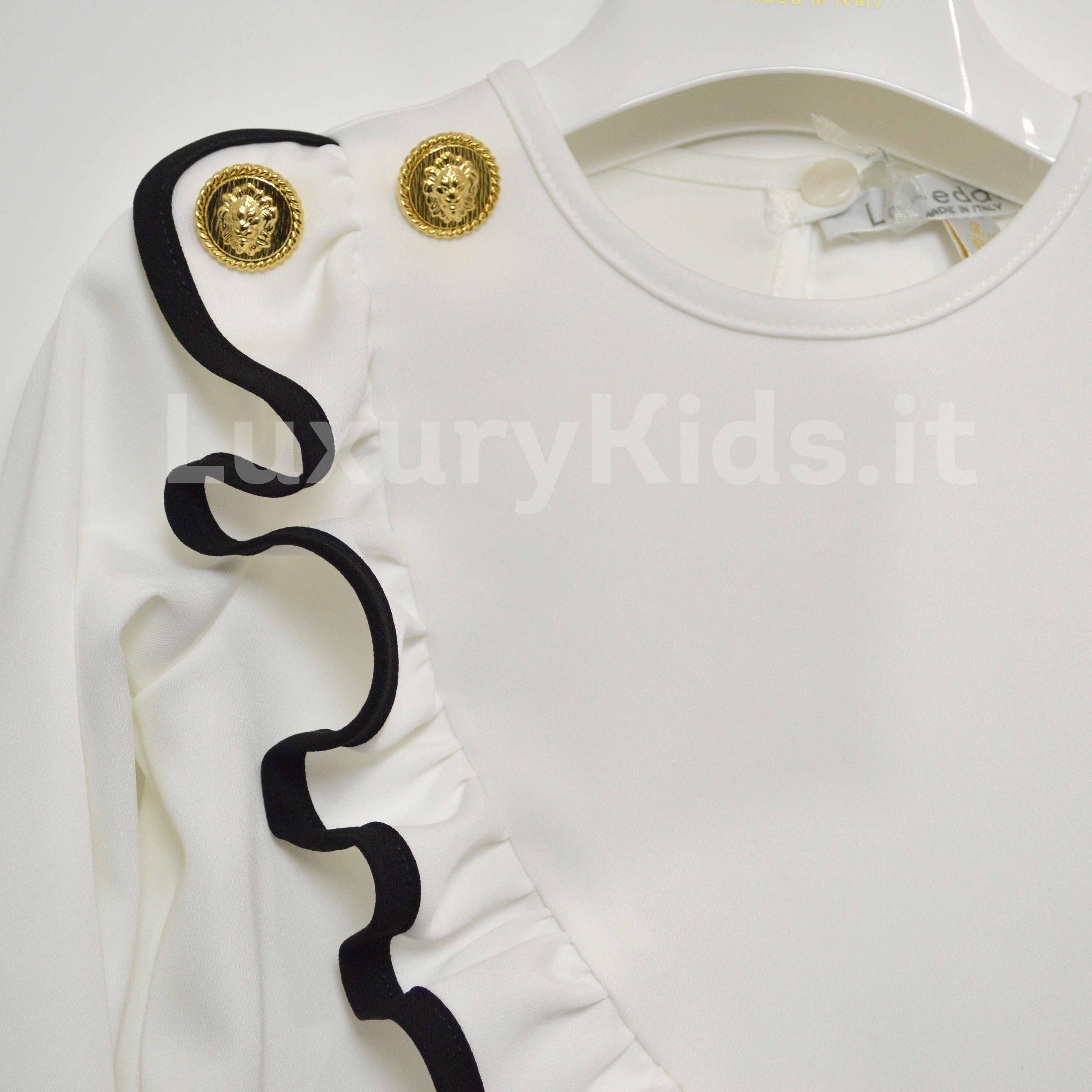 Camicia con rouches Elegante chic Moda Bambina  LOREDANA 7102 - LOLO' - LuxuryKids