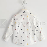 Camicia In Cotone Stampa All Over Disegni Neonato Sarabanda K112 - SARABANDA - LuxuryKids