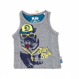 Canotta in Cotone Grigio con Stampa Neonato Sarabanda I827 - SARABANDA - LuxuryKids