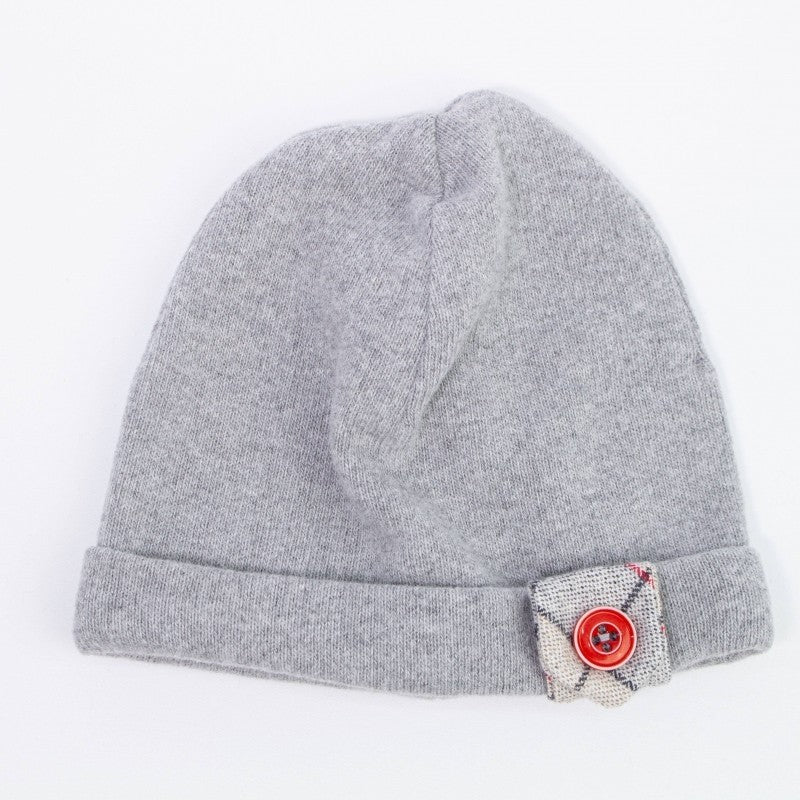 Cappello In Lana E Caldo Cotone Grigio Neonato LA SARTORIA DEI PICCOLI LK8621 - LA SARTORIA DEI PICCOLI - LuxuryKids