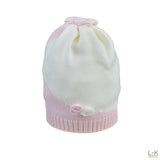 Cappello In Lana Rosa E Panna Neonata Primodi' Bebe' 202.9 - PRIMODI' BEBE' - LuxuryKids