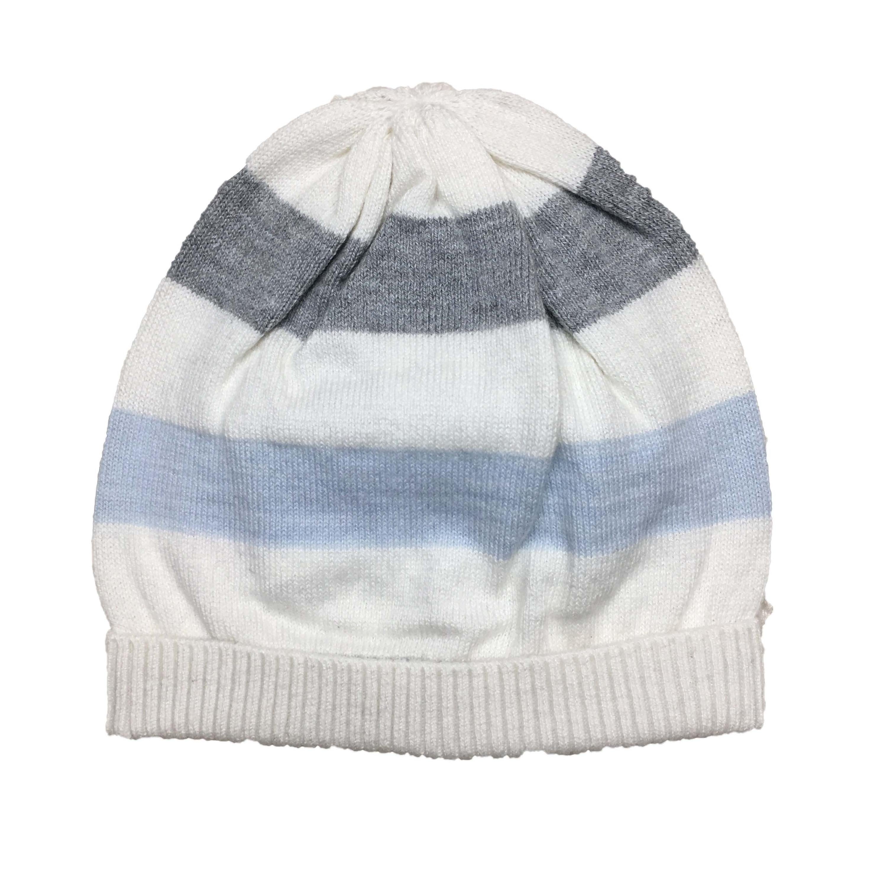 Cappello misto lana con cashmere panna celeste  Neonato 0-6mesi  MINIBANDA T319 - MINIBANDA - LuxuryKids