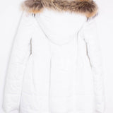 Cappotto Lungo con Cappuccio Panna con Ecopelliccia Bambina Bufi B10918A1 - BUFI - LuxuryKids