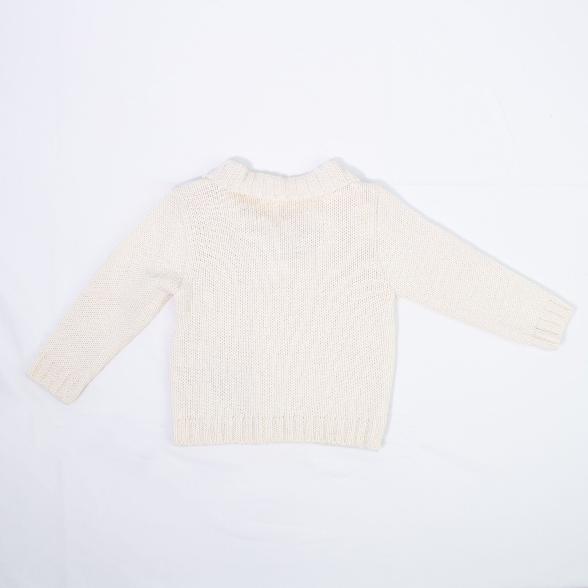 Cardigan Doppio Petto Misto Lana Panna BUFI B10869A1 - BUFI - LuxuryKids