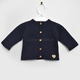 Cardigan Elegante in Caldo Cotone Blu Per Neonato Paloma de la O ZI8QT1 - PALOMA DE LA O - LuxuryKids