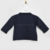 Cardigan Elegante in Caldo Cotone Blu Per Neonato Paloma de la O ZI8QT1 - PALOMA DE LA O - LuxuryKids