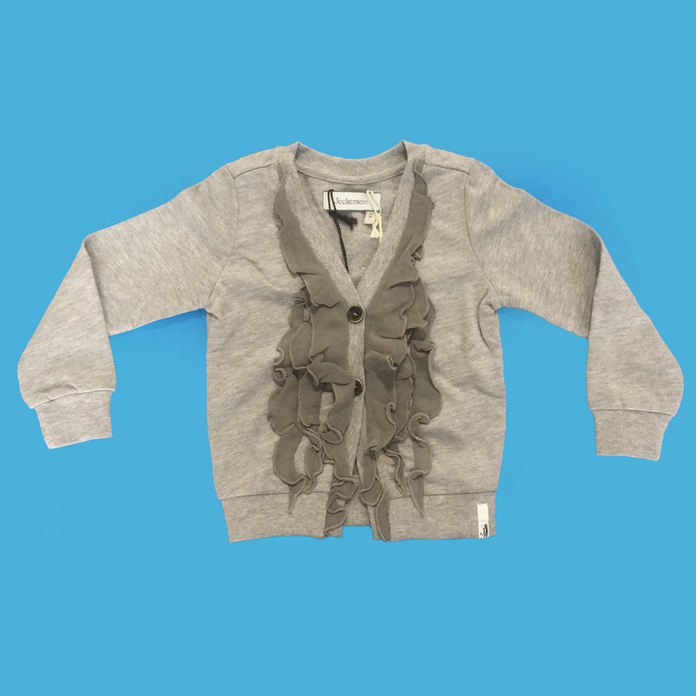 Cardigan In Caldo Cotone Grigio Bambina Jeckerson 6DFG05 - JECKERSON - LuxuryKids