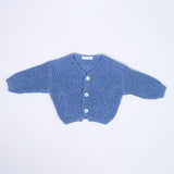 Cardigan In Filo Di Cotone In Tinta Unita Blu Jeans Neonato MANUELL&FRANK MF4178IJ - MANUELL&FRANK - LuxuryKids
