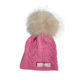 CappelloIn100_PuraLanaConPomPonRosaNeonataIDELFI1572Luxurykids