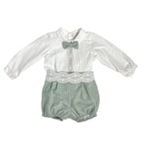 CompletoEleganteInCaldoCotoneNeonatoPONTOPORPONTO5876VerdeLuxurykids