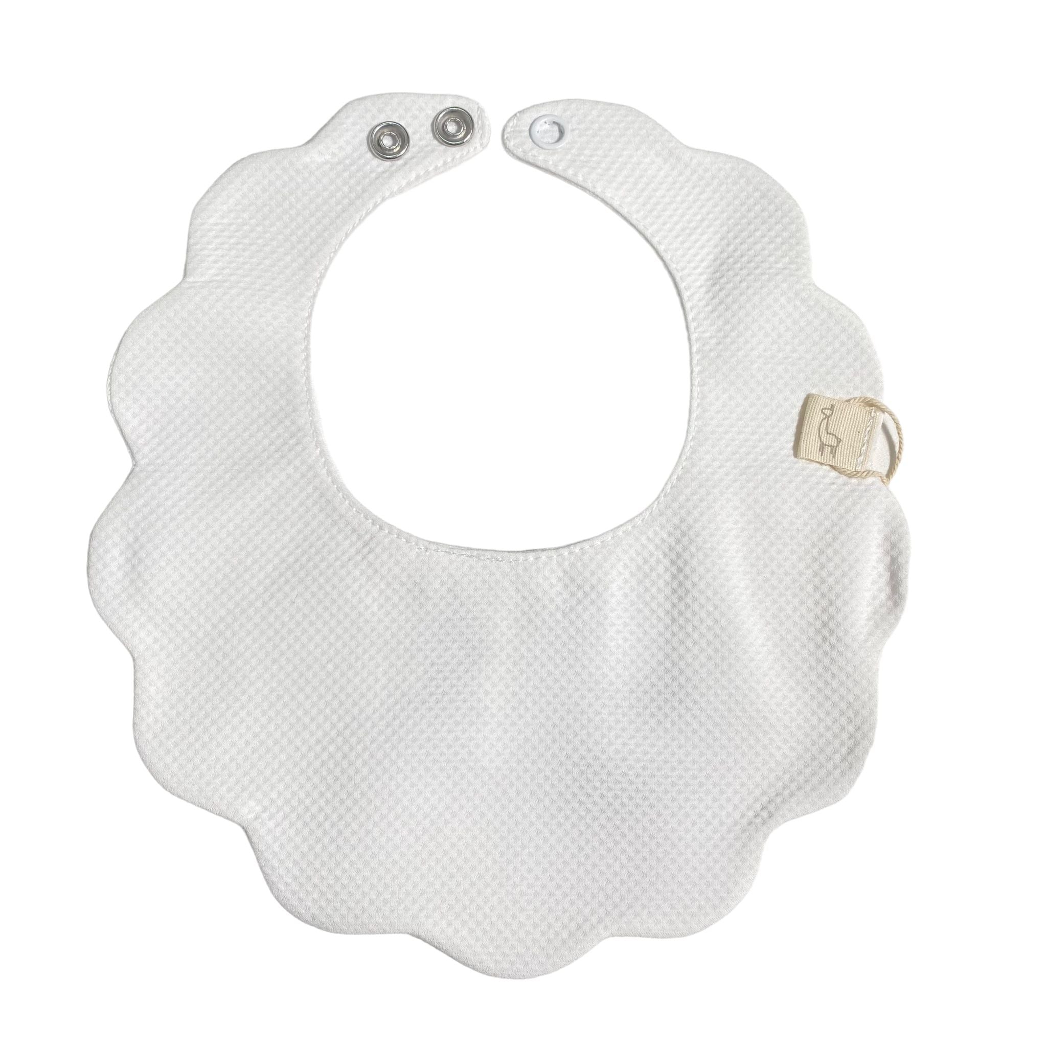 Bavetta Smerlata In Cotone Nido d'ape Neonati BABY GI PQ230 - BABY GI - LuxuryKids