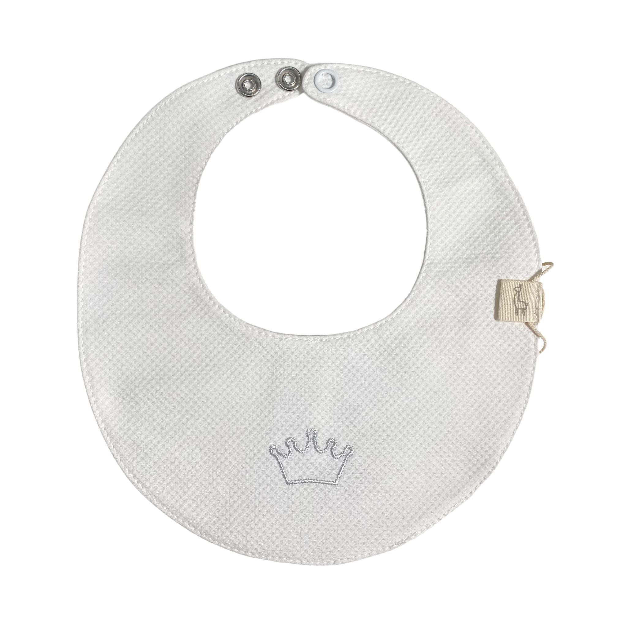 Bavetta in Cotone Con Corona Neonati BABY GI CRW23M - BABY GI - LuxuryKids