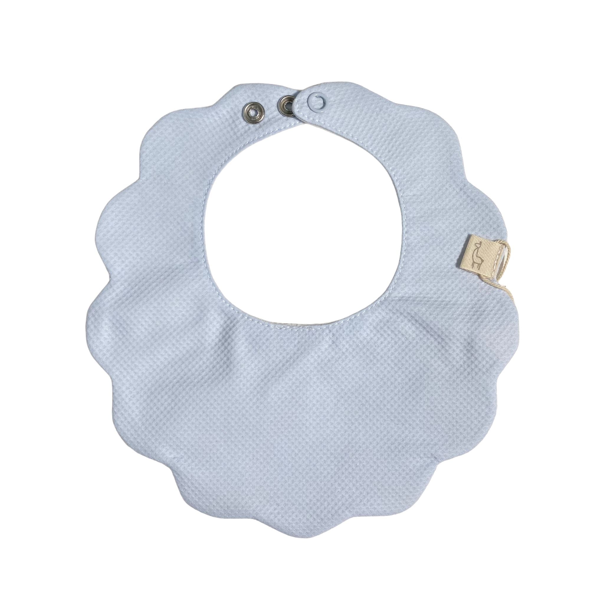 Bavetta Smerlata In Cotone Nido d'ape Neonati BABY GI PQ230 - BABY GI - LuxuryKids